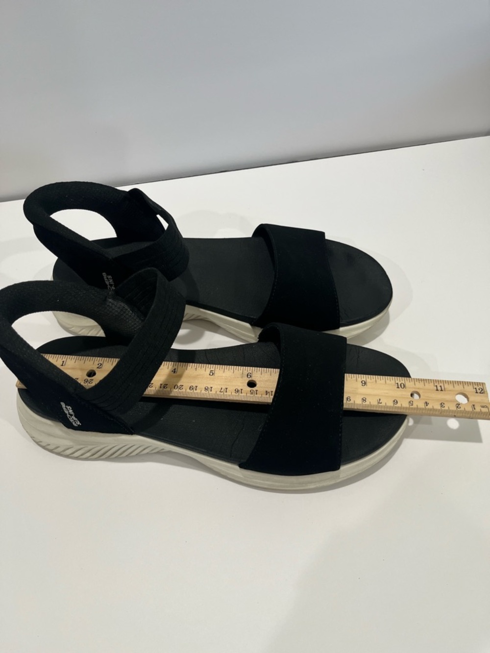 Sketchers Black Elastic Strap Slip-In Lightweight Cushion Women's Casual Sandals - Picture 10 of 10